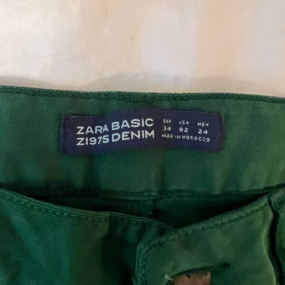 ZARA basic denim green pants Size 02/04